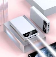 Power Bank Ultra Tipis Ekstra Hemat Daya 10000mAh Dual USB Pengisian Cepat, Bahan ABS Terkecil dan Ringan dengan Senter LED