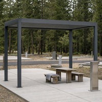 Pergola bioclimatique à toit à lames orientables en aluminium, système de jardinage étanche avec télécommande pour terrasse et ombrage de jardin