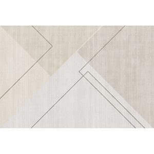 Alfombra geométrica minimalista rectangular de fibra de poliéster lavable para sala de estar, dormitorio y uso doméstico - Product Image 1