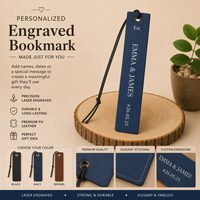 Marque-page gravé au laser personnalisé en cuir PU long – Cadeau promotionnel