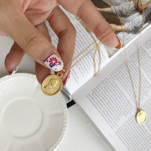 Collier pendentif en argent sterling 925 rhodié avec zircon, tendance, motif en relief tridimensionnel, style coréen - Product Image 3