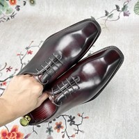 Chaussures habillées pour hommes Blake Goodyear Oxford en cuir véritable italien, avec semelle extérieure en cuir, pour le bureau et les occasions formelles