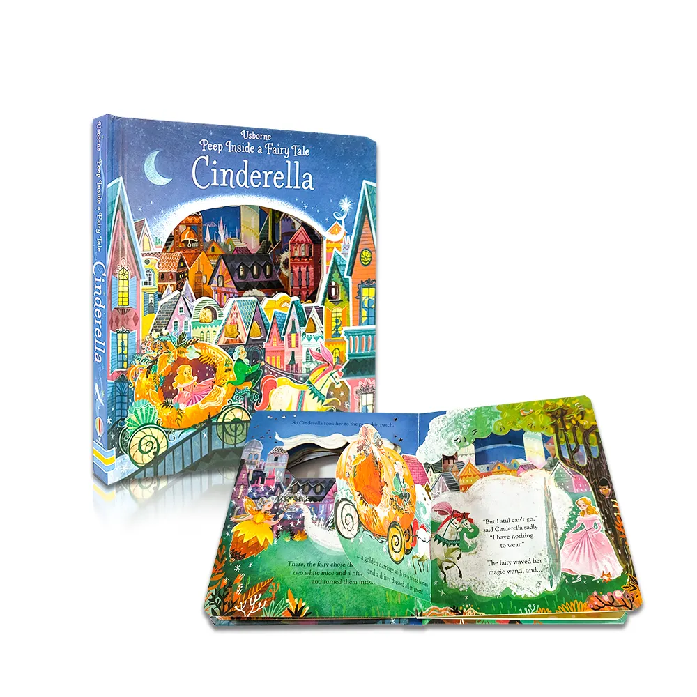 Buku anak-anak langsung dari pabrik cinderella dongeng 3d pop up cerita tidur lift the flap books buku anak-anak