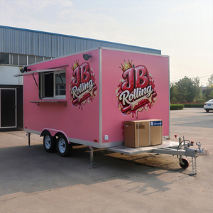 Remolque de Comida Móvil Personalizado Chammp Rosa con Ventana y Toldo, Carrito de Comida Comercial para Café y Negocios de Comida Callejera - Product Image 2