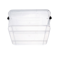 Conteneurs de rangement en plastique écologiques en gros, boîtes de rangement empilables transparentes de grande taille avec roulettes, boîtes de rangement pour vêtements