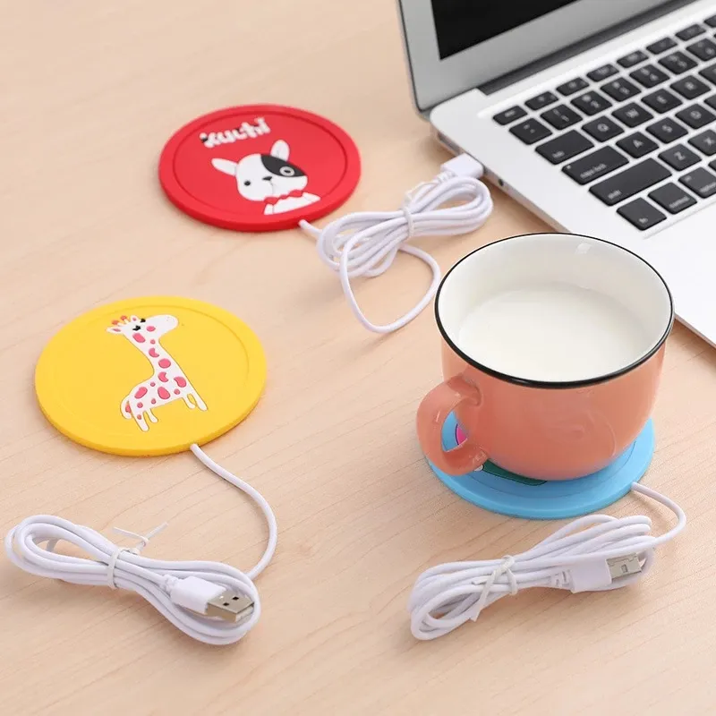 נייד משקאות ספל מחצלת לשמור לשתות חם חימום Coaster Cartoon USB כוס דוד