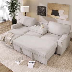 Sofá Cama Multifuncional Popular en Forma de L con Almacenamiento, Sofás Tapizados para Sala de Estar con Carga, PZCN HOME - Product Image 2