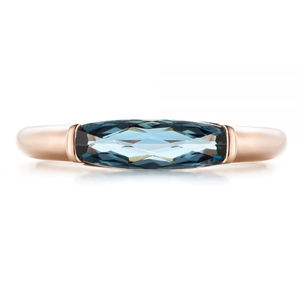 Rose Vergulde Kleur Natuurlijke Geboortesteen Gems Londen Blue Topaz Fashion Ring Sterling Silver Blue Topaz Sieraden - Product Image 2