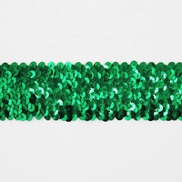 Rubans de dentelle à paillettes extensibles de Noël de 45 mm, ruban à paillettes élastique brillant pour la décoration de vêtements et de fêtes