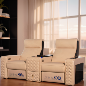 Asientos de cine en casa contemporáneos, sillón reclinable eléctrico, asientos de relajación de película, sala de cine en casa de lujo, asientos de cine con madera de piano - Product Image 2