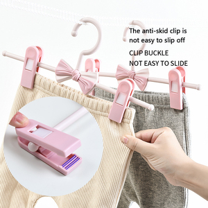 Vente en gros de supports pour vêtements de maison, cintres en plastique sans rail, <span class=keywords><strong>cintre</strong></span> extensible pour pantalons pour enfants, <span class=keywords><strong>cintre</strong></span> antidérapant pour bébé - Product Image 6