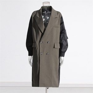 <span class=keywords><strong>Blazer</strong></span> Patchwork di colore da donna unico di moda su giacche da donna lunghe Maxi eleganti autunno autunno inverno Trench da donna - Product Image 3