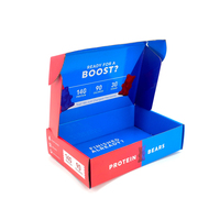 Boîte d'expédition en carton ondulé personnalisée pour l'emballage de collations protéinées, impression recto-verso, boîte d'expédition pour le commerce électronique avec logo