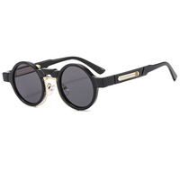 Lunettes de soleil rétro hip-hop classiques 2026, design vintage steampunk, monture bleue et blanche, protection UV400, pour hommes et femmes