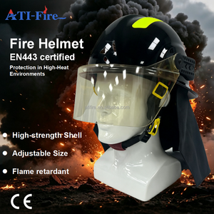 Casco da Vigili del Fuoco con Visiera, Rivestimento Antiurto, Resistente all'Usura, Ignifugo, Certificato CE EN443 per Pompieri e Soccorritori - Product Image 2