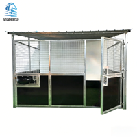 Establos portátiles de acero para caballos de exterior de China en venta, establo portátil con puerta y techo