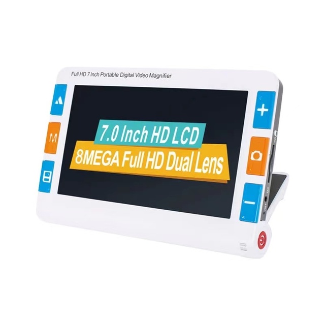 BIJIA 7 in HD Colorful LCD Screen(800X480) Mini Portable Handheld Video Magnifier for Low Vision Aids