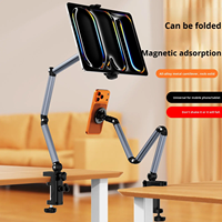 Nouveauté Support magnétique en métal à bras télescopique réglable avec ventouse anti-vibration pour téléphone tablette bureau photographie en direct