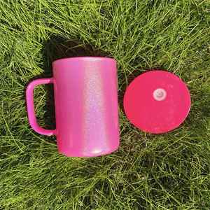 Vente en gros de tasses en verre holographiques scintillantes de 17 oz sans BPA, avec couvercle en plastique, pour impression par transfert thermique par sublimation - Product Image 3