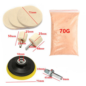 Kit de roues de polissage en laine pour vitres de voiture Wei Yuan avec poudre de polissage et chiffon pour la réparation des rayures et l'élimination du film gras - Product Image 5