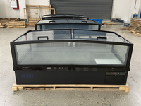 Congélateur commercial panoramique complet pour supermarché, vitrine horizontale à porte supérieure pour aliments surgelés