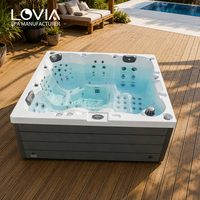 Bain à remous de luxe extérieur, spa de massage Balboa, jacuzzi 5 personnes, baignoire de jardin en acrylique de luxe, spas et bains à remous