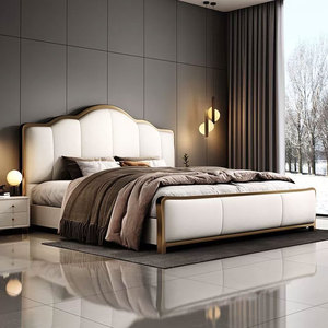 <span class=keywords><strong>Letto</strong></span> <span class=keywords><strong>matrimoniale</strong></span> di lusso in stile italiano nuova in pelle morbida e imbottita <span class=keywords><strong>letto</strong></span> <span class=keywords><strong>matrimoniale</strong></span> moderno grande <span class=keywords><strong>letto</strong></span> nuziale semplice e di fascia alta - Product Image 1
