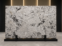 Dalles de granit blanc Alpinus polies pour comptoirs de cuisine, dessus de meubles de salle de bain, revêtements muraux, marches d'escalier, dessus de tables à manger