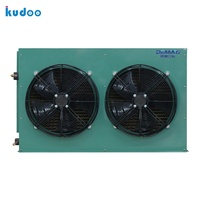 Condenseur industriel refroidi par air de type H, double ventilateurs de 400 mm, échangeur de chaleur à moteur, tube en cuivre rainuré intérieur, revêtement en poudre, pour entrepôt frigorifique