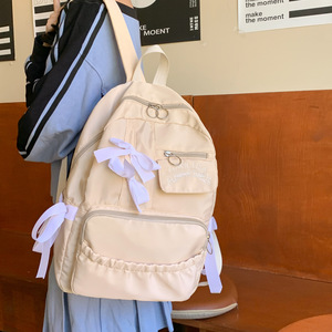 Fresh sweet <b>backpack</b> bowknot high-appearance fashionable cute cartoon bowknot <b>backpack</b> large capacity <b>backpack</b> - Product Image 2