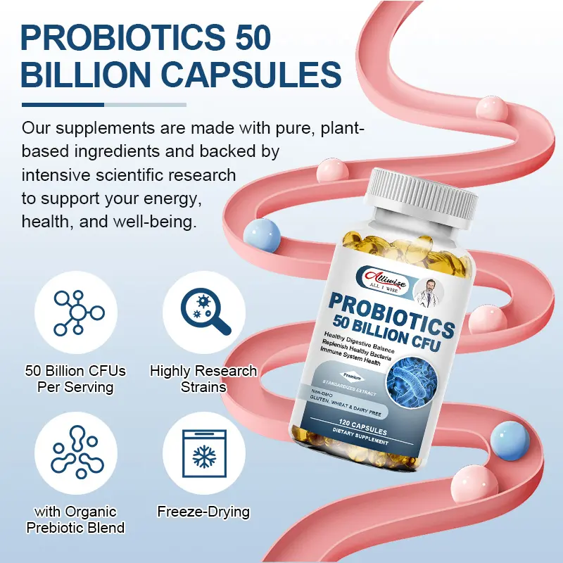 50 milliards d'UFC 60 capsules de probiotiques digestifs pour la santé vaginale des femmes