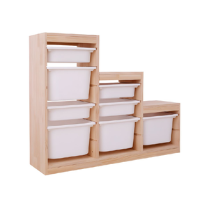 Organisateur de jouets <span class=keywords><strong>en</strong></span> bois massif Organisateur de jouets de salon 9 bacs inclus Meubles pour enfants Armoire de rangement pour enfants au design moderne - Product Image 4