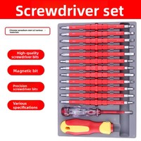 Jeu de tournevis multifonctionnel pour électricien FixCraft GJTZ-020, 13 pièces, résistant à 1000 V, isolé haute tension, en chrome trempé