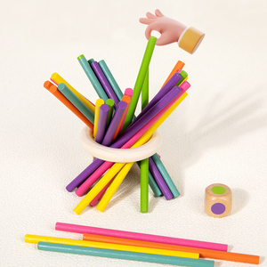 Juego de Mesa Educativo 3 en 1 de Madera para Niños: Juguete de Equilibrio, Palos de Arrastre y Entrenamiento Cognitivo de Colores - Product Image 4