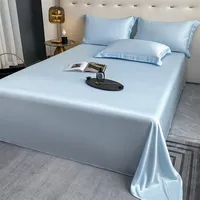 Draps de lit de luxe 100% bambou, couleur unie, drap plat rafraîchissant pour l'été, tailles simple/double/king/queen