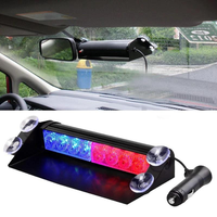 Luces Estroboscópicas LED para Automóvil B004, Lámparas de Señalización Rojas/Azules/Amarillas/Blancas, Luz de Advertencia Intermitente de Emergencia para Parabrisas, 12 V