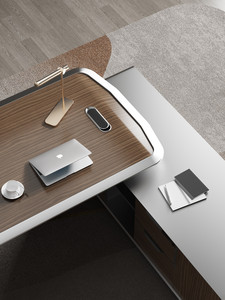 CEO Manager Desk Executive Wooden Ceo Desk con mesa auxiliar fija President Office Escritorio de oficina Boss en forma de L - Product Image 4