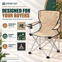 Chaise pliante de camping en tissu Oxford, robuste, pour la pêche en plein air, la plage, avec porte-gobelet, logo personnalisé