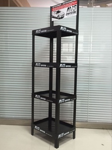 Chất lượng cao 4 lớp nhựa chai nước lưu trữ hiển thị giá kệ nhựa hiển thị đứng với bảng quảng cáo - Product Image 5