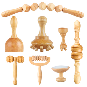 Ensemble de rouleaux de Massage en bois de qualité supérieure Cellulite outil de mise en forme du corps pour Maderoterapia thérapie du bois produits de Massage en bois - Product Image 2