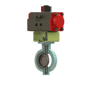 Intelligent flow control valve with pneumatic double or single acting actuator pneumatic butterfly valve