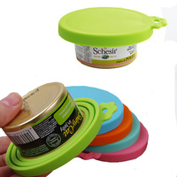 Couvercles en conserve pour aliments pour chats et chiens Couvercles en silicone pour animaux de compagnie Couvercles en conserve Cuillère en silicone 3 en 1 Fournitures pour animaux de compagnie