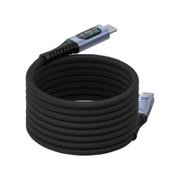 Cable de Datos USB4 con Pantalla Digital, Video 8K, Transmisión de 40 Gbps, Carga Rápida de 240 W, Tipo-C Dual Magnético Trenzado para Transferencia de Datos