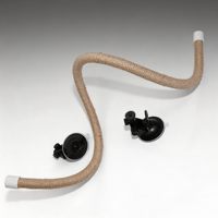 Perchoir pour oiseaux en jute naturel avec ventouses puissantes, perchoir d'entraînement mobile pour perroquets, pour fenêtre, miroir, voiture, carrelage, universel