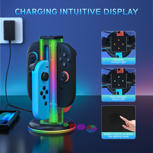 <span class=keywords><strong>4</strong></span>-in-1 RGB chỉ số nhanh chóng sạc Dock Bộ điều khiển trạm phổ khả năng tương thích Joystick trò chơi điều khiển cho chuyển đổi 2 - Product Image 5