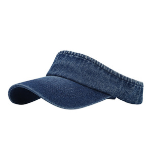 Gorra de visera abierta de mezclilla minimalista de moda al por mayor, estilo vintage lavado, para deportes al aire libre - Product Image 5