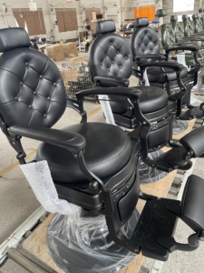 Sillón de Peluquería Antiguo, Sillón de Barbero Vintage Negro para Hombres, Precio al por Mayor, Butaca de Peluquero - Product Image 4