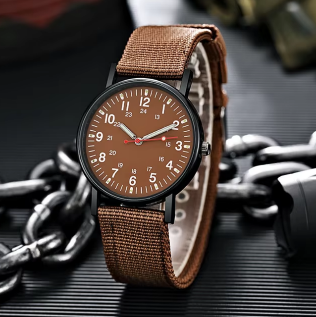 Men's Quartz Watch Nylon Strap Luminous Sports Classic Round Case Fashionable Daily L001 Wrist Watches