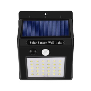 SMILING SHARK Solar <b>Sensor</b> Wall <b>Light</b> 30 <b>LED</b> Waterproof Outdoor Motion Activated Lamp for Courtyard Garden - Product Image 1