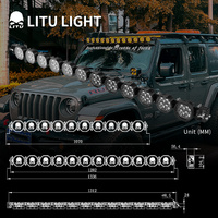 Spot Ambre Blanc Véhicule Led Rampe Utv Couverture Mince Offroad 50 Pouces Simple Rangée 12v Linkable Voiture Hors Route Lumières 4x4 Led Barre Lumineuse